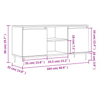 Produktbild för Tv-bänk vit högglans 104x35x50 cm konstruerat trä
