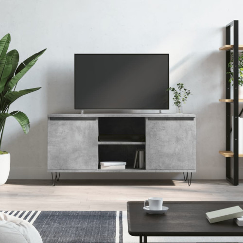 vidaXL Tv-bänk betonggrå 104x35x50 cm konstruerat trä - Tv-Bänkar