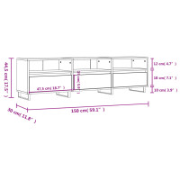 Produktbild för Tv-bänk vit högglans 150x30x44,5 cm konstruerat trä