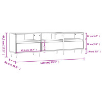 Produktbild för Tv-bänk vit högglans 150x30x44,5 cm konstruerat trä