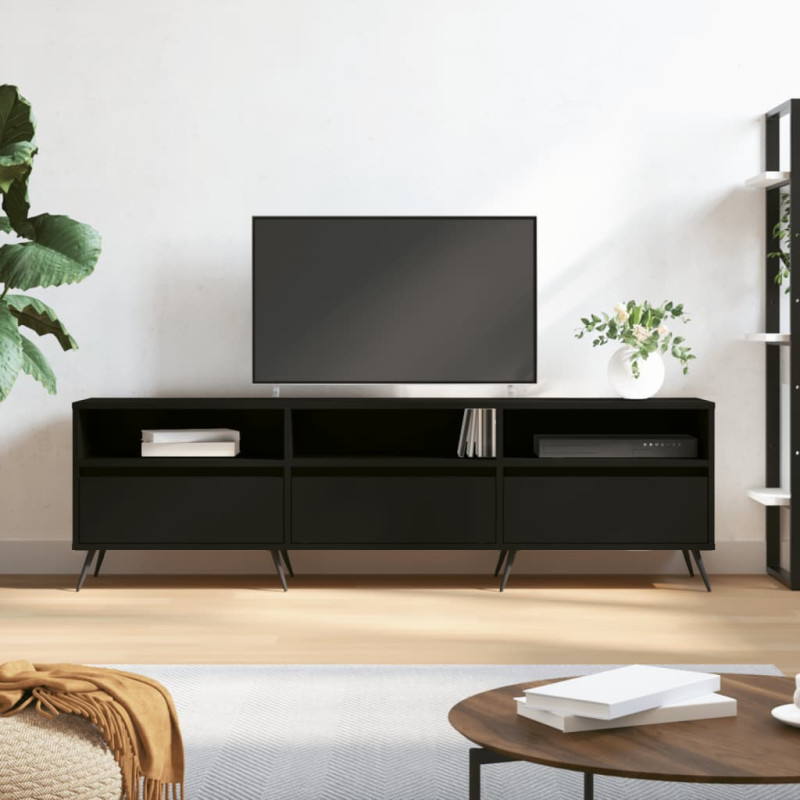 Produktbild för Tv-bänk svart 150x30x44,5 cm konstruerat trä