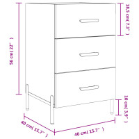 Produktbild för Sängbord vit högglans 40x40x66 cm konstruerat trä