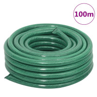 Produktbild för Trädgårdsslang med kopplingar grön 0,9" 100 m PVC