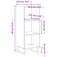 Produktbild för Skåp sonoma-ek 34,5x32,5x90 cm konstruerat trä