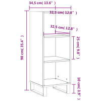 Produktbild för Skänk betonggrå 34,5x32,5x90 cm konstruerat trä