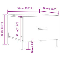 Produktbild för Soffbord vit högglans 50x50x40 cm konstruerat trä