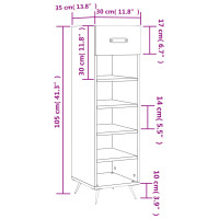 Produktbild för Skohylla vit 30x35x105 cm konstruerat trä