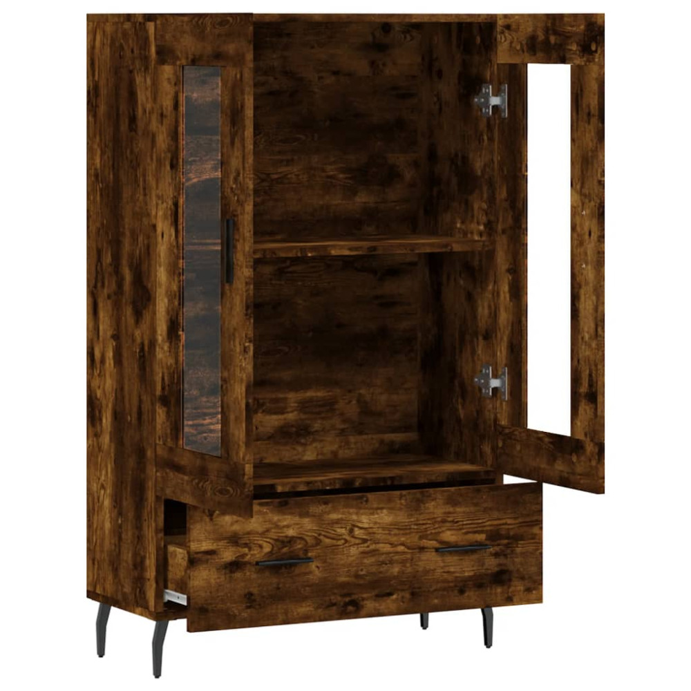 Produktbild för Högskåp rökfärgad ek 69,5x31x115 cm konstruerat trä