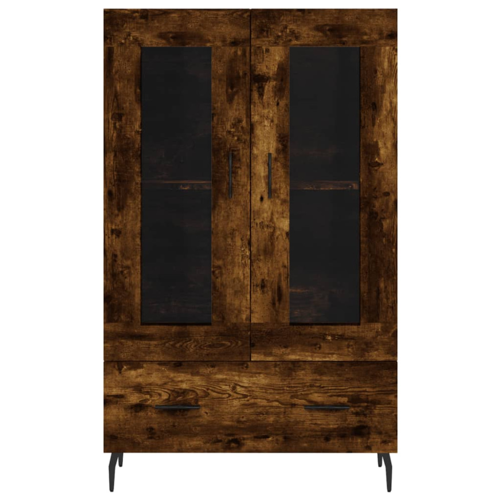 Produktbild för Högskåp rökfärgad ek 69,5x31x115 cm konstruerat trä