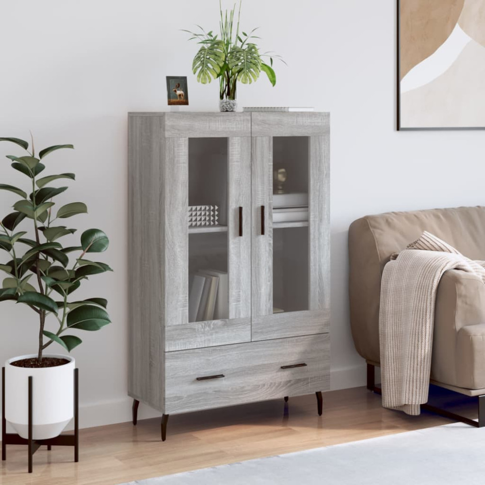 Produktbild för Högskåp grå sonoma 69,5x31x115 cm konstruerat trä