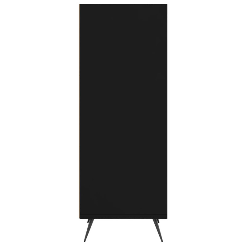 Produktbild för Bokhylla svart 34,5x32,5x90 cm konstruerat trä