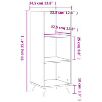 Produktbild för Bokhylla brun ek 34,5x32,5x90 cm konstruerat trä