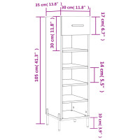 Produktbild för Skoskåp sonoma-ek 30x35x105 cm konstruerat trä