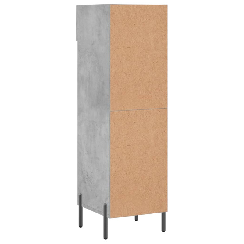 Produktbild för Skoskåp betonggrå 30x35x105 cm konstruerat trä