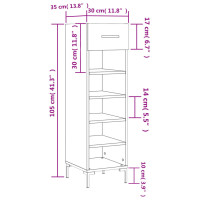 Produktbild för Skoskåp sonoma-ek 30x35x105 cm konstruerat trä