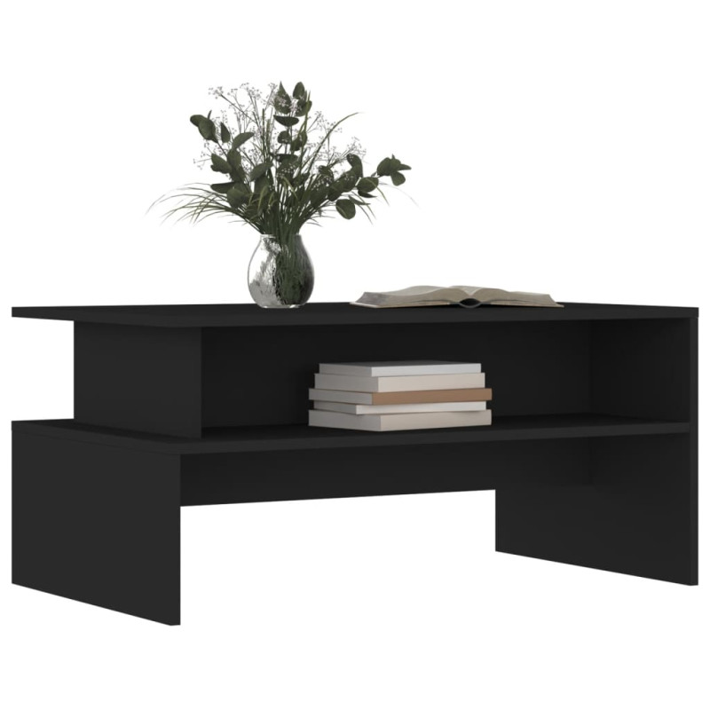 Produktbild för Soffbord svart 90x55x42,5 cm konstruerat trä
