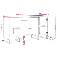 Produktbild för Skrivbord grå sonoma 140x50x75 cm konstruerat trä