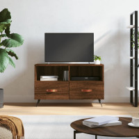 Miniatyr av produktbild för Tv-bänk brun ek 80x36x50 cm konstruerat trä