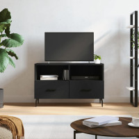 Produktbild för Tv-bänk svart 80x36x50 cm konstruerat trä