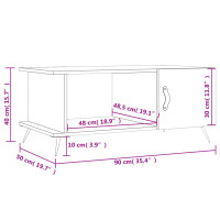 Produktbild för Soffbord vit högglans 90x50x40 cm konstruerat trä