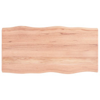Produktbild för Bordsskiva ljusbrun 100x50x(2-4) cm massivt trä levande kant
