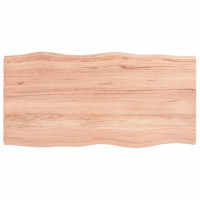 Produktbild för Bordsskiva ljusbrun 100x50x(2-6) cm massivt trä levande kant