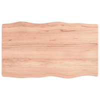 Produktbild för Bordsskiva ljusbrun 100x60x(2-6) cm massivt trä levande kant