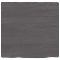 Produktbild för Bordsskiva mörkbrun 40x40x(2-4)cm massivt trä levande kant