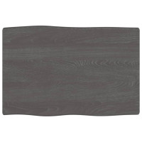 Produktbild för Bordsskiva mörkbrun 60x40x(2-6) cm massivt trä levande kant