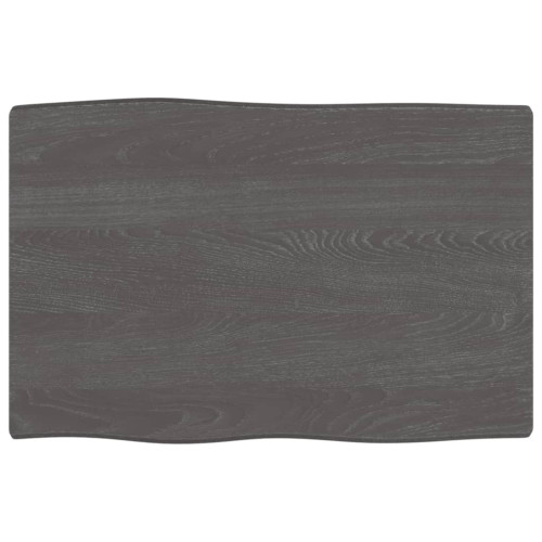 vidaXL Bordsskiva mörkbrun 60x40x(2-6) cm massivt trä levande kant