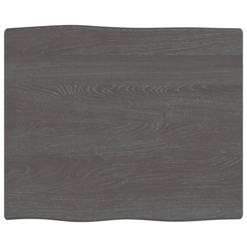 Produktbild för Bordsskiva mörkbrun 60x50x2 cm massiv ek levande kant