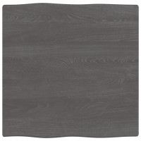 Produktbild för Bordsskiva mörkbrun 60x60x2 cm massiv ek levande kant
