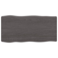 Produktbild för Bordsskiva mörkbrun 80x40x(2-4) cm massivt trä levande kant