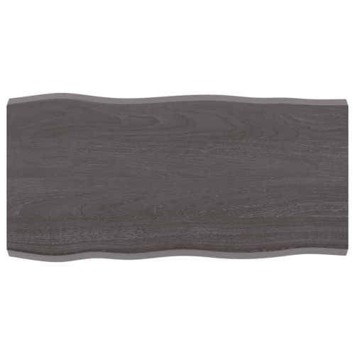 vidaXL Bordsskiva mörkbrun 80x40x(2-4) cm massivt trä levande kant