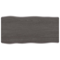 Produktbild för Bordsskiva mörkbrun 80x40x(2-6) cm massivt trä levande kant
