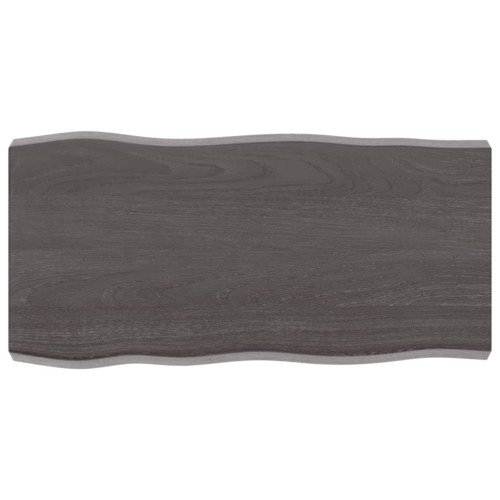 vidaXL Bordsskiva mörkbrun 80x40x(2-6) cm massivt trä levande kant