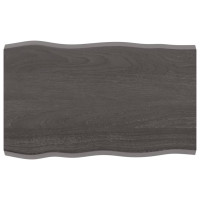 Produktbild för Bordsskiva mörkbrun 80x50x(2-4) cm massivt trä levande kant