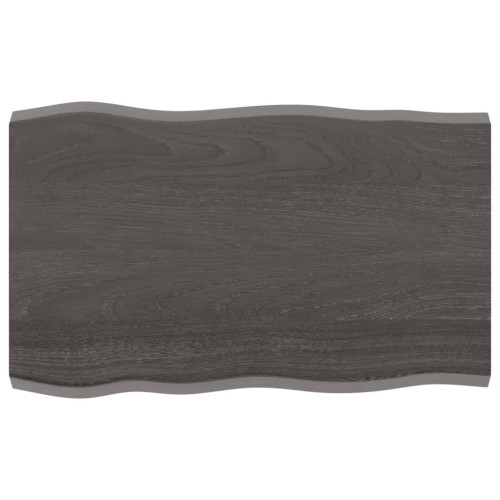 vidaXL Bordsskiva mörkbrun 80x50x(2-4) cm massivt trä levande kant