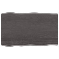 Produktbild för Bordsskiva mörkbrun 80x50x(2-6) cm massivt trä levande kant