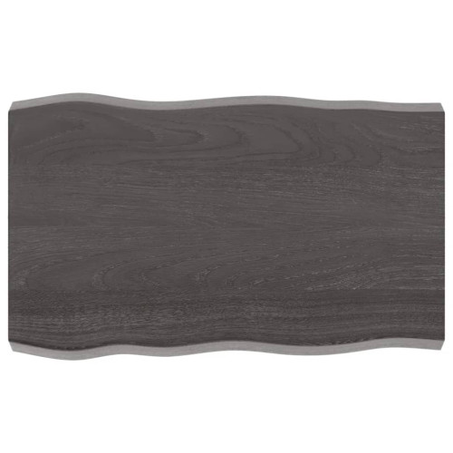 vidaXL Bordsskiva mörkbrun 80x50x(2-6) cm massivt trä levande kant