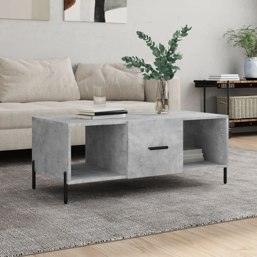 Produktbild för Soffbord betonggrå 102x50x40 cm konstruerat trä