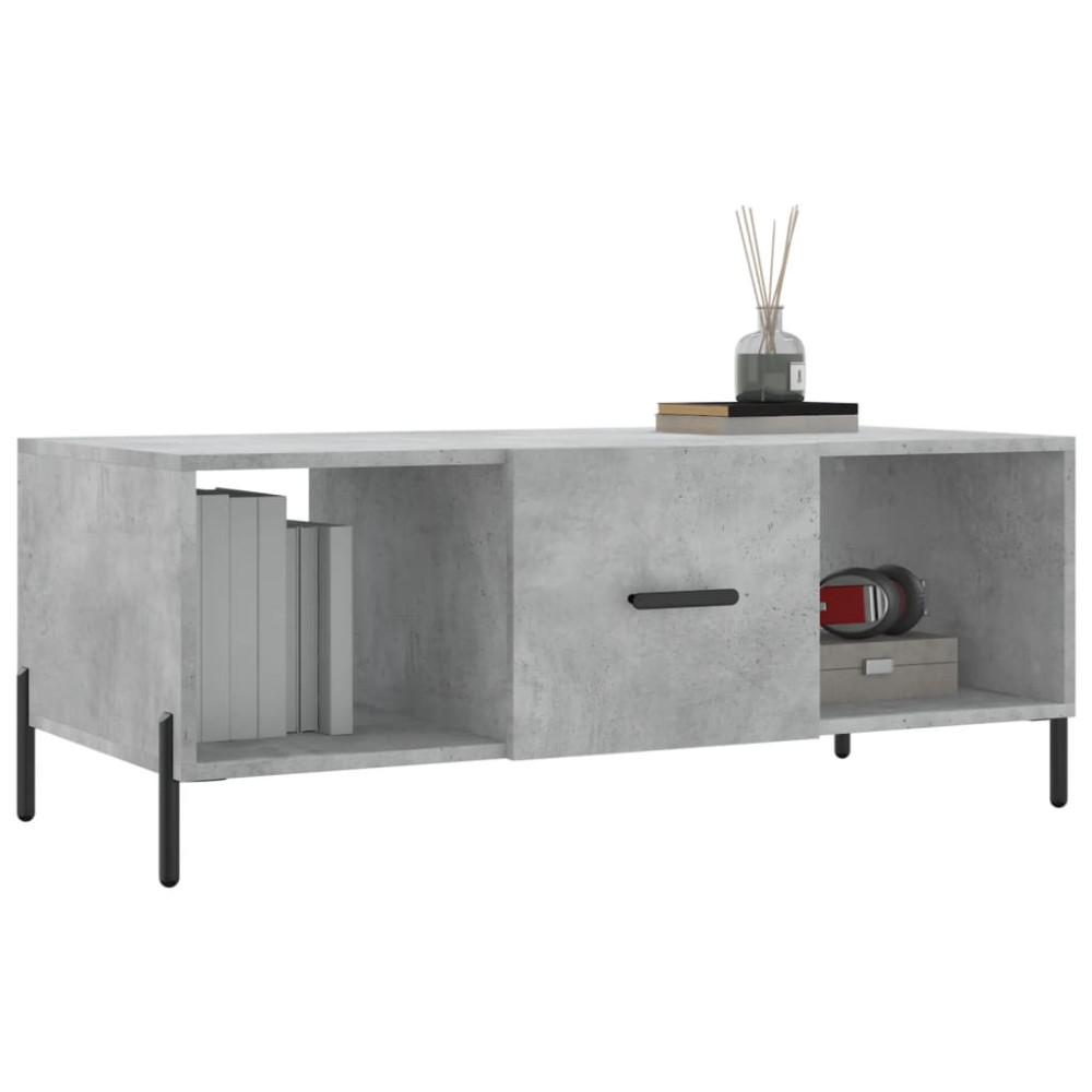 Produktbild för Soffbord betonggrå 102x50x40 cm konstruerat trä