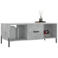 Produktbild för Soffbord betonggrå 102x50x40 cm konstruerat trä
