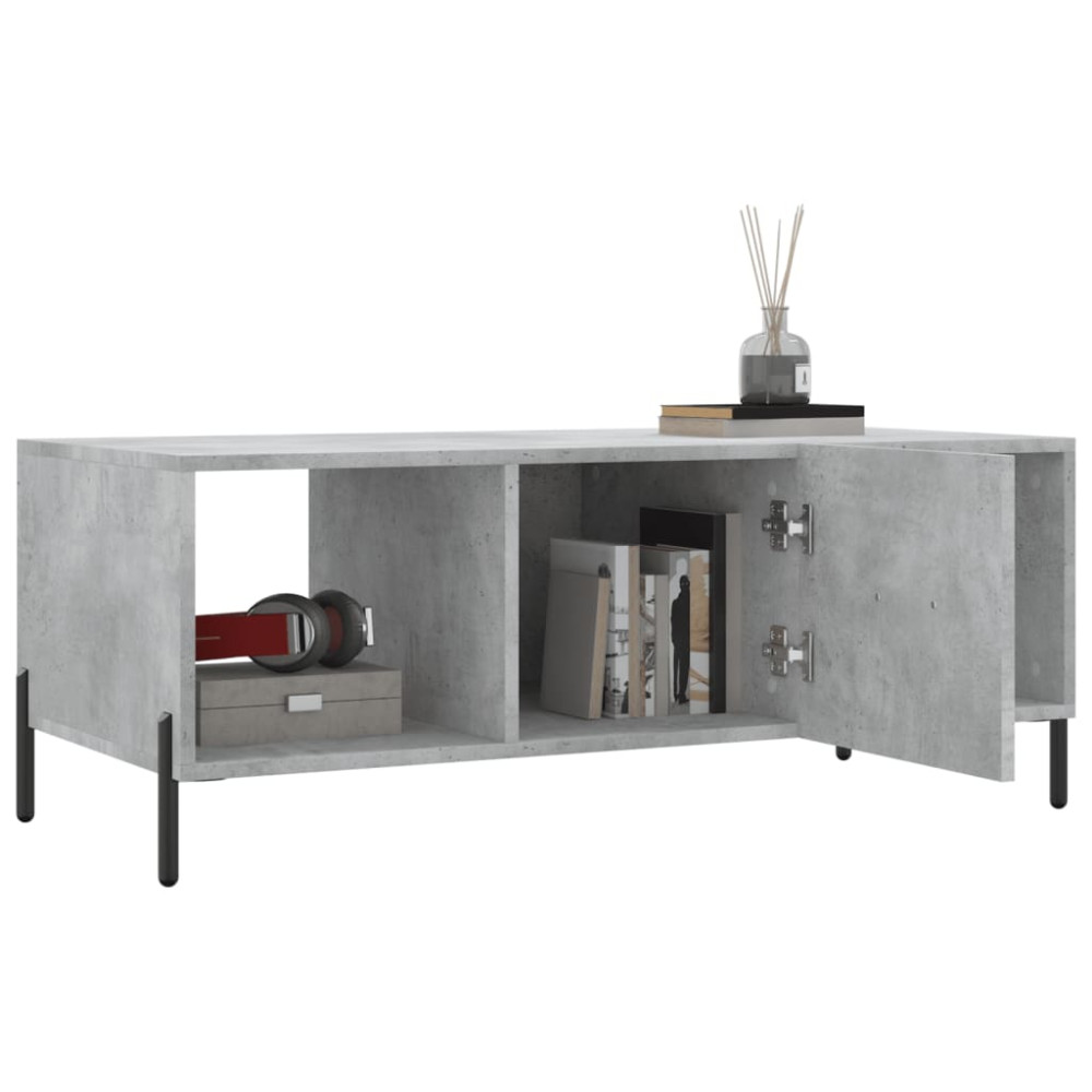 Produktbild för Soffbord betonggrå 102x50x40 cm konstruerat trä