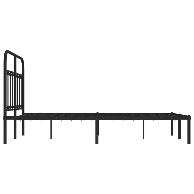 Produktbild för Sängram med huvudgavel metall svart 120x200 cm