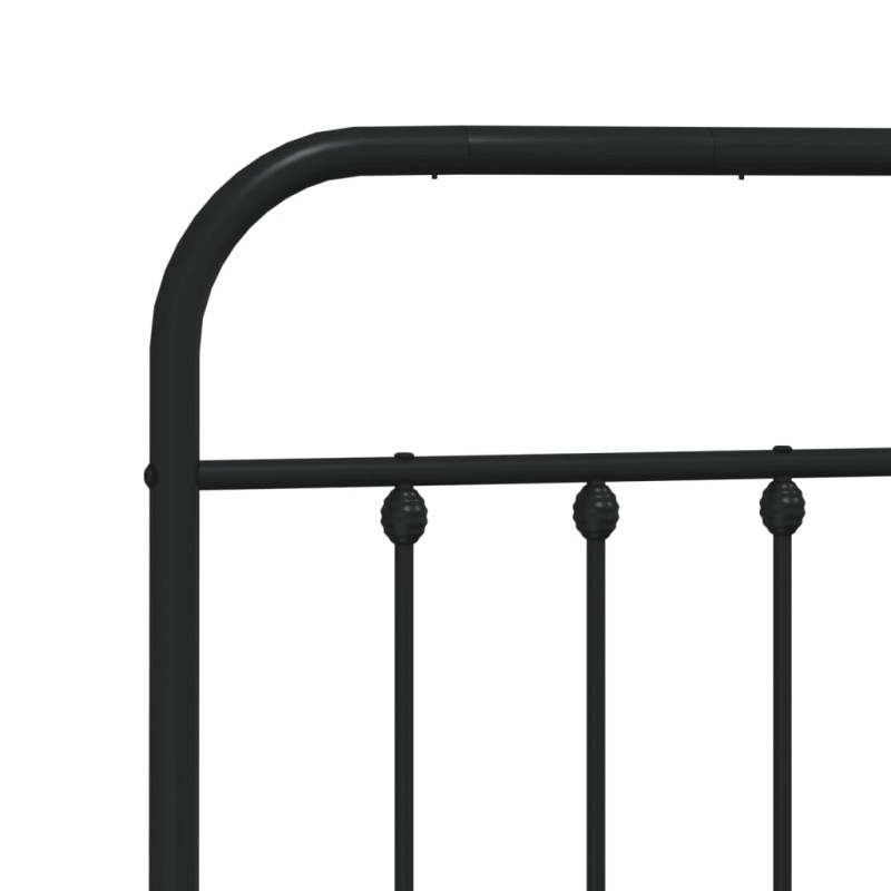 Produktbild för Sängram med huvudgavel och fotgavel svart metall 120x190 cm