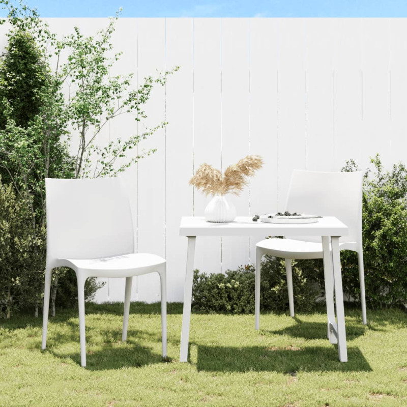 Produktbild för Trädgårdsstolar 2 st vit 50x46x80 cm polypropen