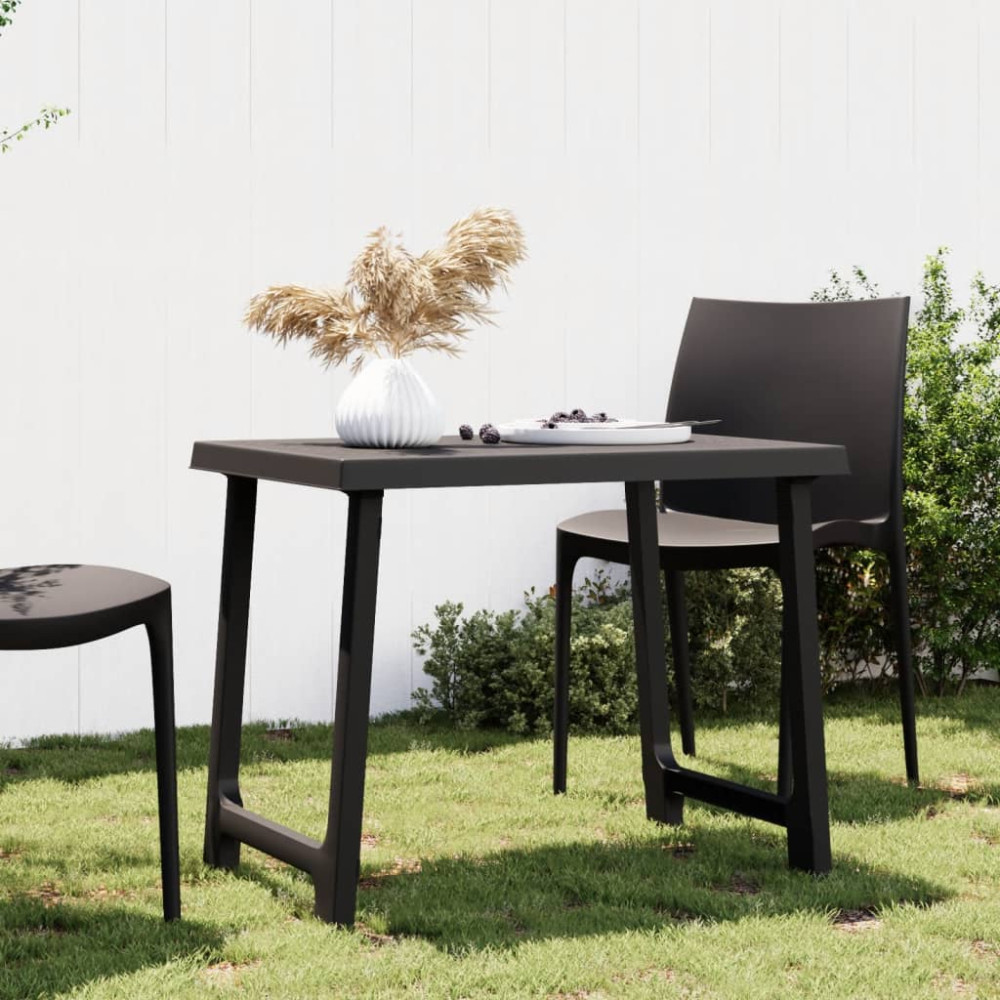 Produktbild för Campingbord antracit 79x56x64 cm PP träutseende