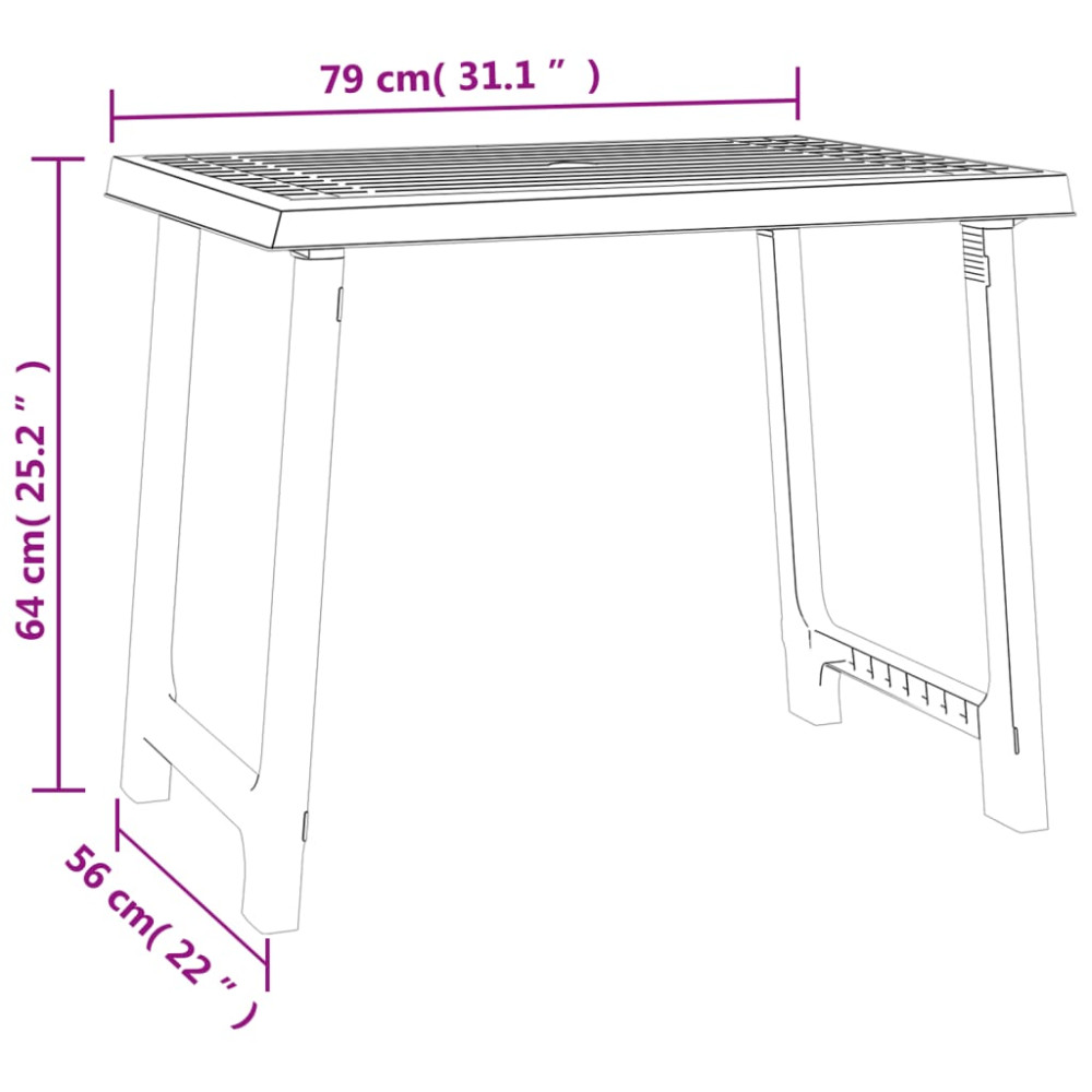 Produktbild för Campingbord antracit 79x56x64 cm PP träutseende