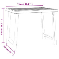 Produktbild för Campingbord grön 79x56x64 cm PP träutseende